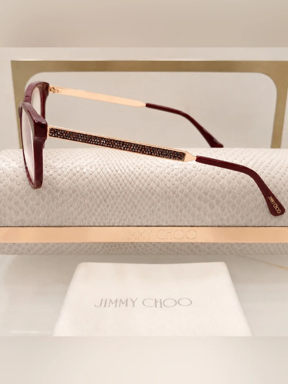 Jimmy Choo 202 Eyeglasses | Color LHF Burgundy